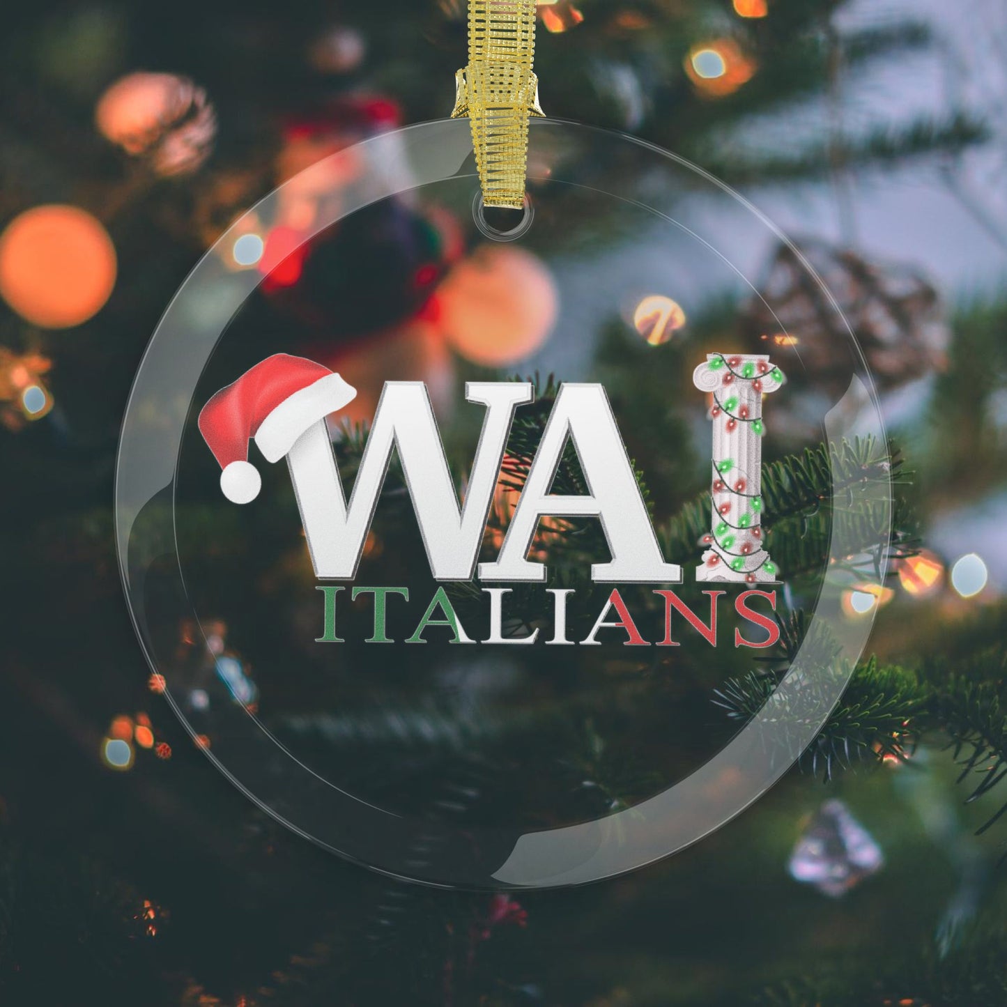 'We Are Italians' Glass Christmas Ornament